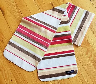 LANDS END Multi-color Soft Stripe Scarf Fringe Ends 58” X 10” • $9.99