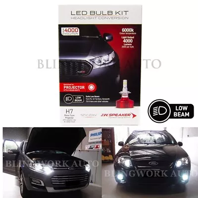 JW Speaker H7 LED PROJECTOR Low Beam Kit For Ford Falcon FG MK2 XR6 Territory SZ • $219.99