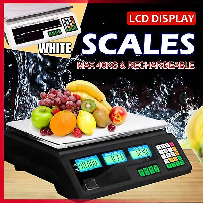 40KG Digital Kitchen Scale Electronic Weighing Scales Shop Market Commercial LED • $37