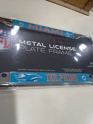 Miami Dolphins License Plate Frame Chrome 🔥🔥lazer Cut 🔥🔥top Quality  • $24.95