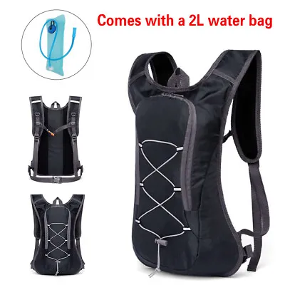 Cycling Hydration Backpack Pack Vest Rucksack With 2L Bladder Water Bag Running  • $27.99