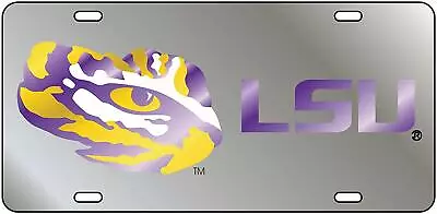 LSU Mirrored LSU W/ Tiger Eye License Plate / Car Tag   • $24.95