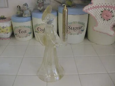 Beautiful Vintage Murano Art Glass Gold Dust Angel Candleholder Figurine • $42.50