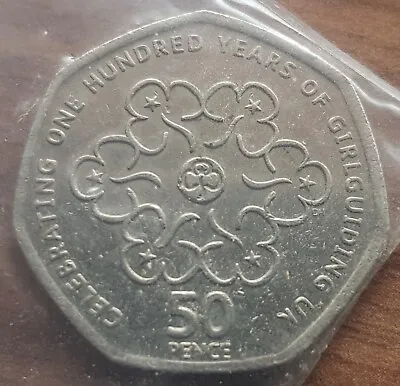 (ERR 50) ERROR | 2010 Girlguiding 50p Coin Offset Stamp Error UNC • £28.99