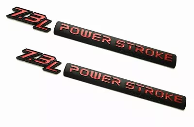 4pcs Red 7.3L Powerstroke Emblem For 7.3 L POWER STROKE Turbo Door Side Badge • $32.99