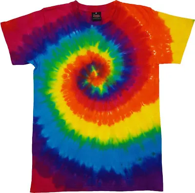 £14.99 • Buy Tie Dye T Shirt Tye Die Festival Hipster Indie Retro Unisex Top Rainbow Purple2 