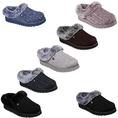 £34.95 • Buy Skechers Womens Slippers Memory Foam Lined Faux Fur Comfort Outdoor Shoes