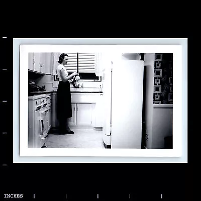 Vintage Photo WOMAN STANDING IN KITCHEN • $5