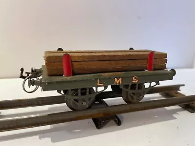 Hornby Series Tinplate- 1927 Early LMS No.1 Timber Wagon O Gauge With Load • £10