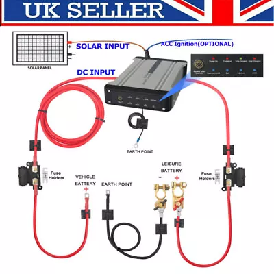 12V DC To DC Dual Battery Charger Kits For Caravan Camper Van Smart Alternator • £95.89