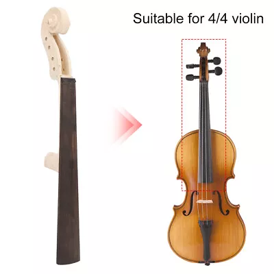 Violin Neck Maple With Ebony Fingerboard Black 4/4 Musical Instrument Access BOO • $17.03