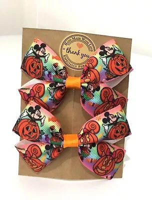 Halloween MICKEY MOUSE Hair Bow Alligator Clip/ Bobbles GIRLS Toddler Bows  • £3.85