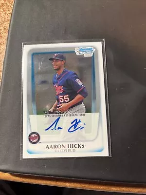 2011 Bowman Chrome Prospect Autographs Bcp172 Aaron Hicks Rookie Auto • $19.99