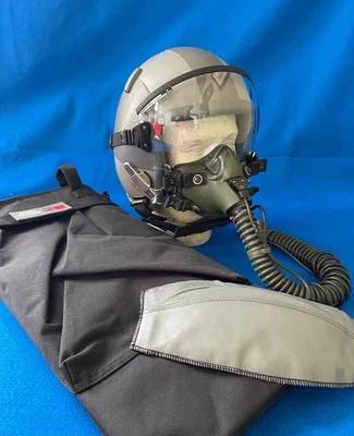 $1395.99 • Buy Used Gentex Hgu55 Large Pilot Flight Helmet & Short Mbu12p Oxygen Mask 83 84 85