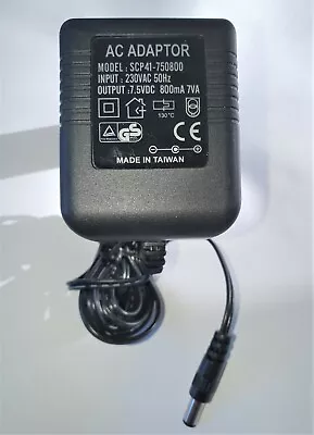 SCP41-750806 800mA 230V 50HZ AC/DC 7.5V 2pin Power Supply 5.5 X 2.5mm  • £3