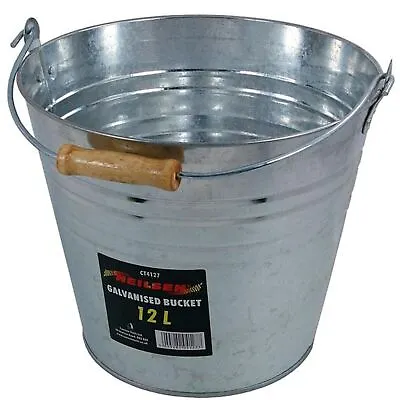 Neilsen Galvanised Metal Bucket Handle Plant Pot Coal Planter Strong Steel 12L • £8.29