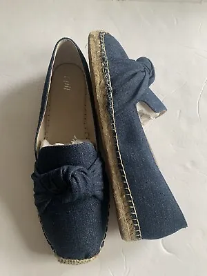 J.Jill Women’s Denim Blue Front Knot Espadrilles Shoes Size 10 • $34.50
