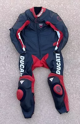 Vintage Ducati Corse Motorcycle Leather Padded One Piece Racing Suit SZ 54 • $499.95