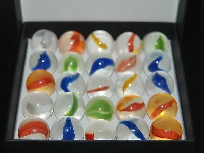 Collector Box Of Banana Type Cats Eye Marbles   DT# 26 • $16