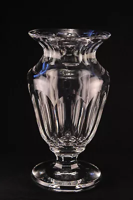 Vtg Rare Val St Lambert Crystal Clear Faceted Panel Pedestal Footed Urn Vase 12  • $324.99