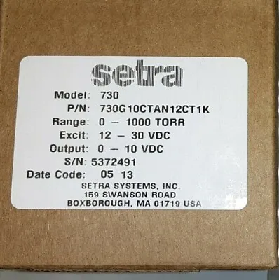 $199 • Buy Setra 730G10CTAN12CT1K Vacuum Transducer