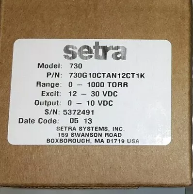 Setra 730G10CTAN12CT1K Vacuum Transducer • $169