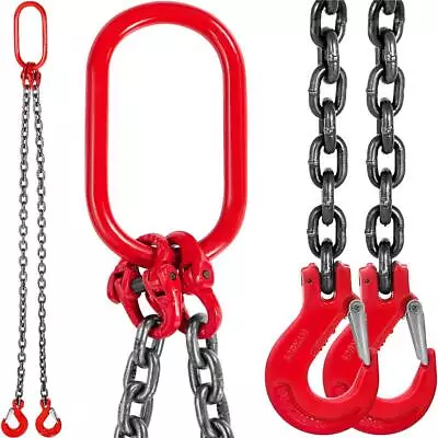 Lifting Chain Slings 10mm Grade 80 With Clevis Sling Hooks (Various Sizes) • £93.12