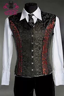 Corset Vest Tighten Abdomen Corset Vintage Brocade Waistcoat Shaping Lace UpVEST • $86