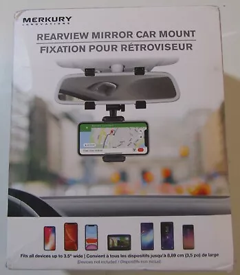 Merkury Innovations Rearview Mirror Car Mount Grip Black Fits Up To 3.5  New!! • $10.99