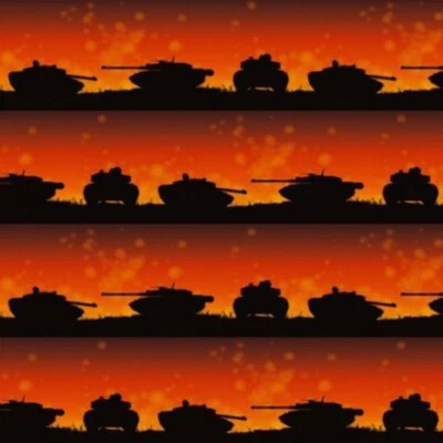 £9 • Buy 100% Cotton Fabric Nutex Remembrance Day War Machines Tanks Army World War