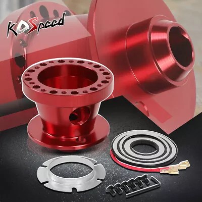 Red 6 Hole Billet Steering Wheel Hub Adapter For 84-04 Ford Mustang Thunderbird • $29.98