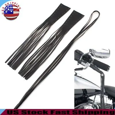 Motorcycle PU Leather Brake Lever Covers Biker Clutch Fringe Long Tassels US • $10.33