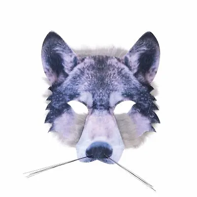 £5.99 • Buy Wolf Face Mask Realistic Fur, Party Fancy Dress