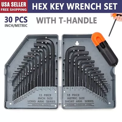 Hex Key Allen Wrench Set SAE Metric Hex Key Set (hex Key Wrench Set + T-Handle) • $14.63