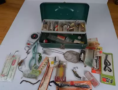 Victor Fishing Tackle Box With Lots Of Vintage Fishing Gear Fresh&Salt Water • $55