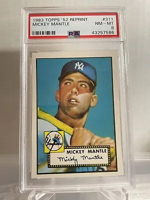 Rare 1983 Topps 1952 #311 Mickey Mantle PSA 8 NM-MT Low Pop • $589