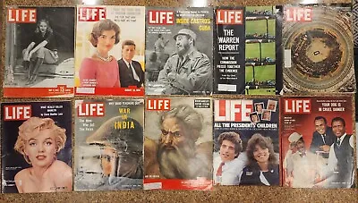 (×10) Life Magazine Vintage Lot 40s-60s Marilyn Monroe JFK Castro Judy Hall • $40