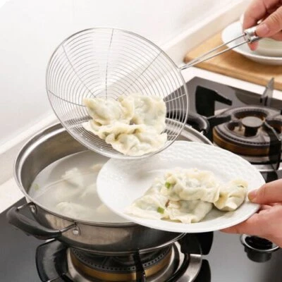 £6.07 • Buy Mesh Net Strainer Stainless Steel Wire Skimmer Spoon Filter Ladle Kitchen FP