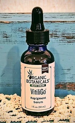 100% Organic Natural VitiliGo Repigment Serum  1 Oz. Cobalt Glass Travel Bottle • $34.95