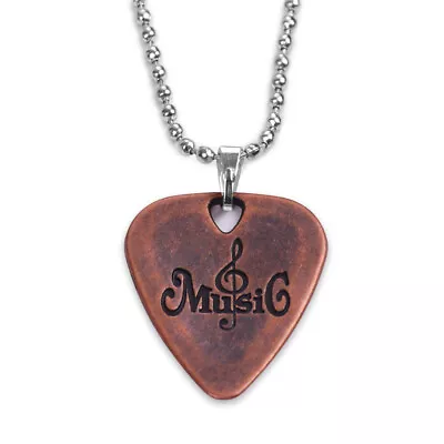 Metal Guitar Pick Necklace Zinc Alloy 1.2mm Thickness With Ball  A5F4 • $6.11