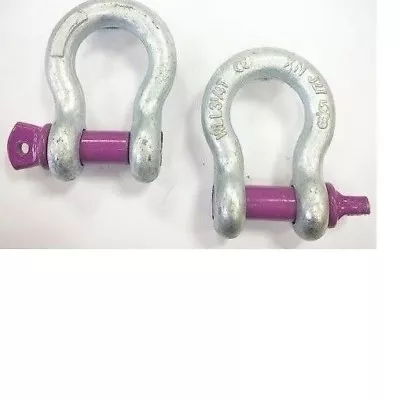 2 X SWL 3.25 Tons Galvanised Tested Alloy Lifting Bow Shackles Towing • £10.99