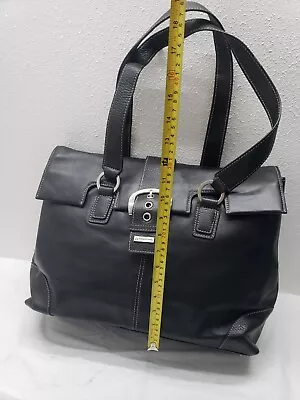 Franklin Covey Women's Black Leather Laptop Computer Tote Shoulder Bag W/extra • $39.99