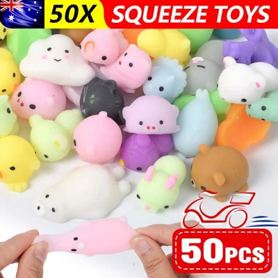 $19.95 • Buy 50Pc Cute Animal Squishies Kawaii Mochi Squeeze Toys Stretch Stress Squishy Gift