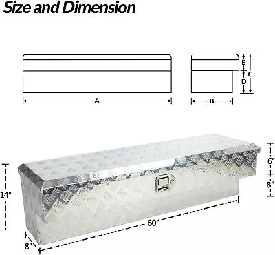Aluminum 60 X12.5 X14  Side Mount Tool Box Side Truck Box With Paddle Latch • $208.99
