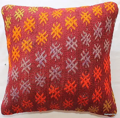 (40*40cm 16inch) Rustic Style Handwoven Kilim Cushion Cover Colour Bursts  • $29.95