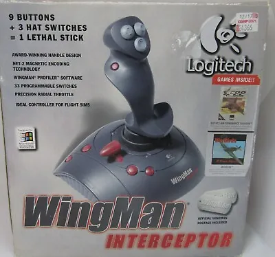 Vintage Logitech Wingman Attack PC Gaming Joystick 1999. • $12