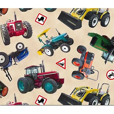 BTY In Motion Monster Trucks Cream Cotton Fabric By The Yard 413  • $9.25