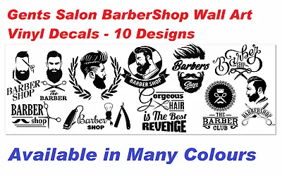 $13.57 • Buy Barber Shop Gentlemens Hair Men Salon Window Vinyl Sign Sticker Lettering Beauty