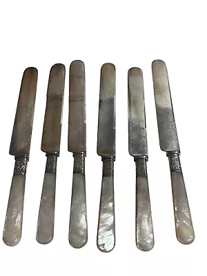 Landers Frary Sterlings & Mother Of Pearl 6 Dinner Knives Vintage • $31.05