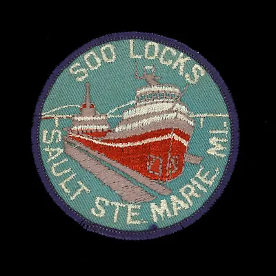 1970s Soo Locks Patch. Sault Ste. Marie Michigan. 3 Inches Round. Unused. VTG. • $6